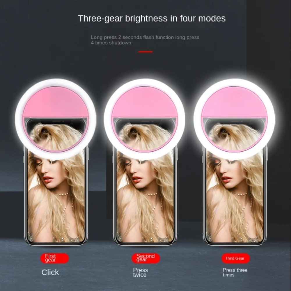 LED Mini Phone Fill Light 3 Modes Rechargeable Portable Pocket Light Adjustable Handheld Beauty Selfie Light