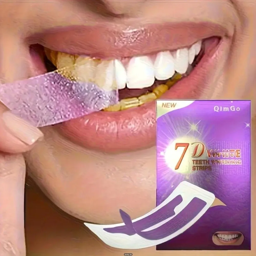 7D Whitening Strips Purple Teeth Strips Teeth Whitening Tools Brightening and Whitening Strip Remove Yellowing