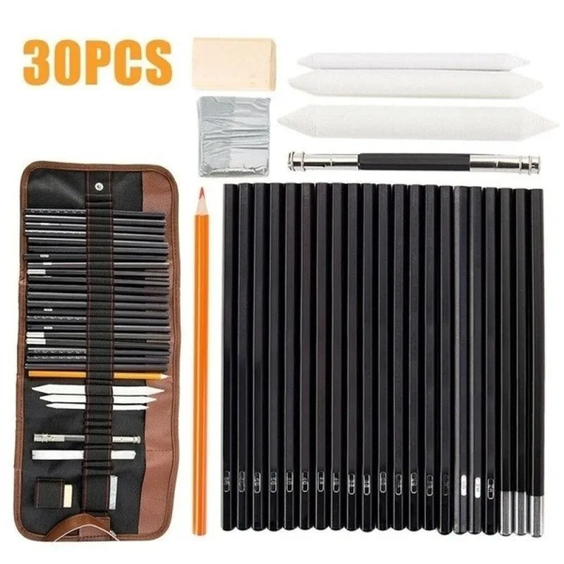 

30pcs Drawing Beginner Sketch Set Charcoal Pencil Art Painting Sketch Stationery Set