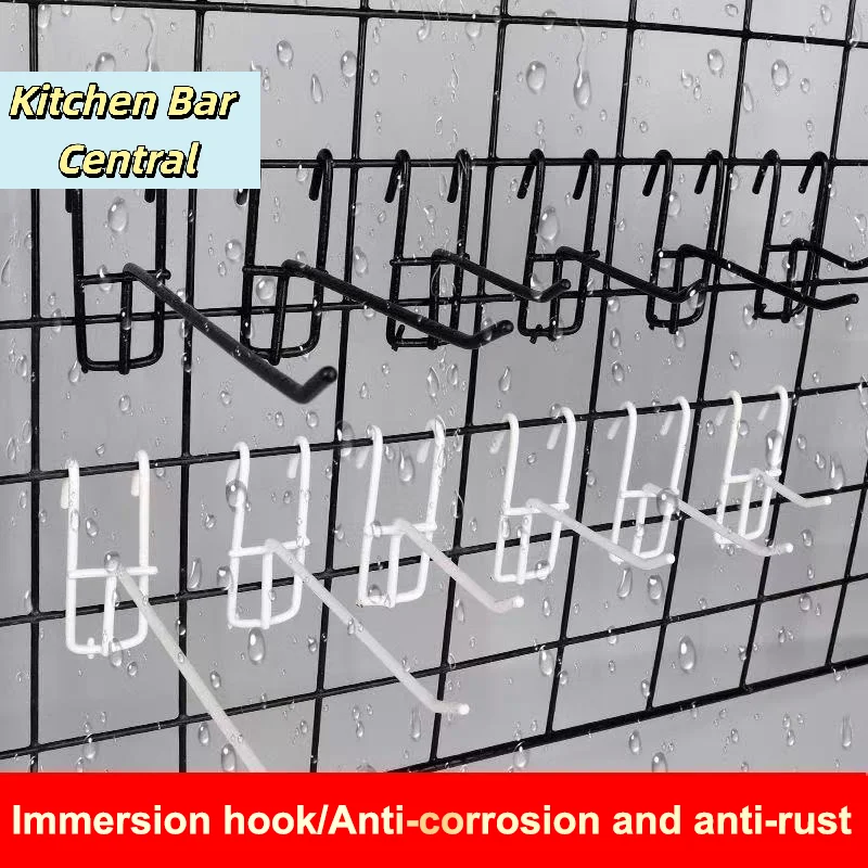 【10Pcs Durable Hooks 3.3mm Thickness Supermarket Iron Wire Mesh Hanging Hooks Iron Grid Hooks 5/10/15/20cm For Screen Grid】