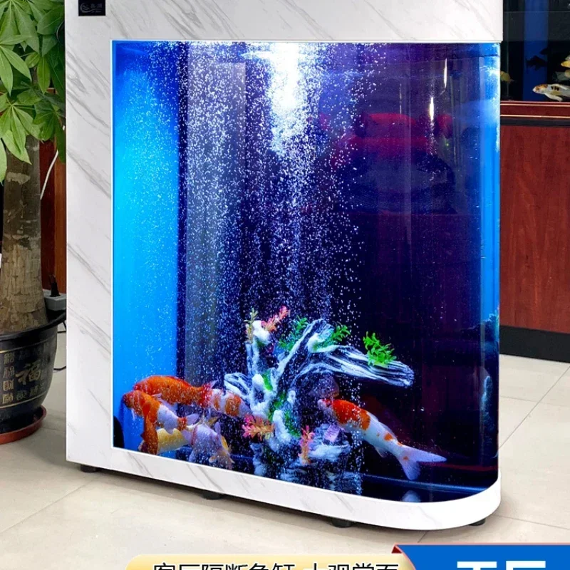 

Bullet Medium and Large Fish Tank Floor Aquarium Living Room Home Lazy Change Water Partition Screens Fish Tank New