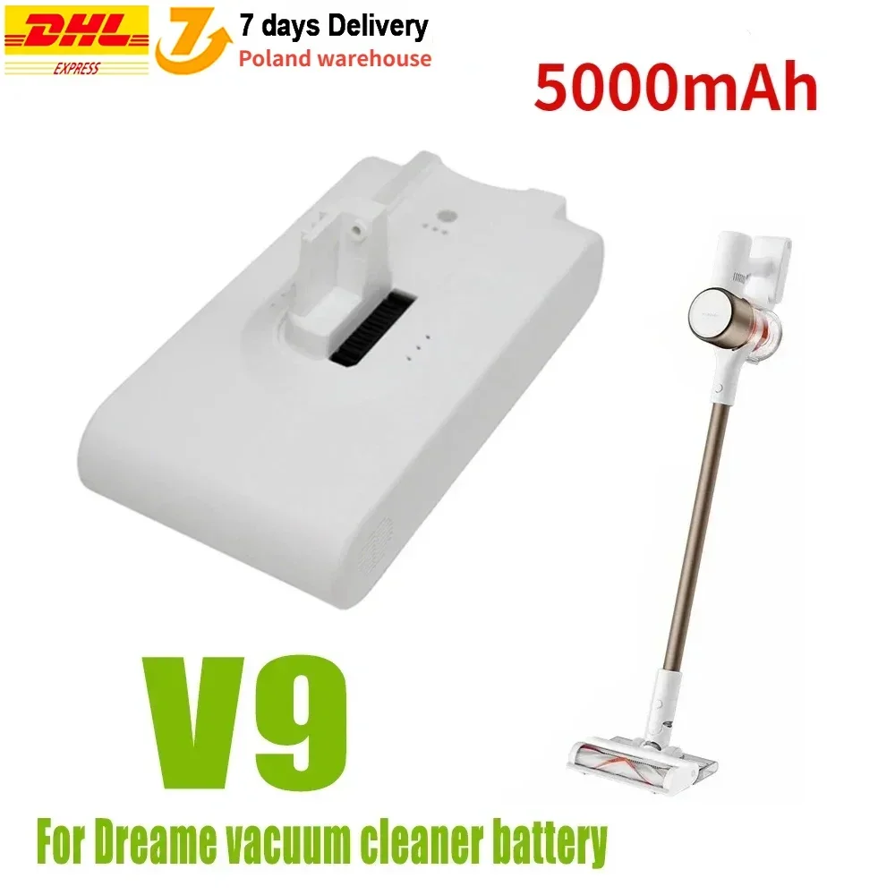 Batterie au lithium d'origine pour aspirateur sans fil Dreame, pièces de rechange, V8, V9, V10, V9P, Poly, VVN3, VVN4, 5000mAh