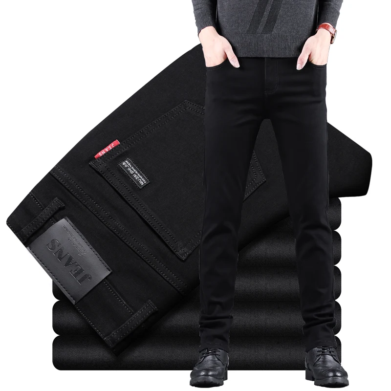 Classic Business casual Jeans men 2023 new Fashion black Slim Stretch Denim Trousers Male high quality Luxury pants men Clothing