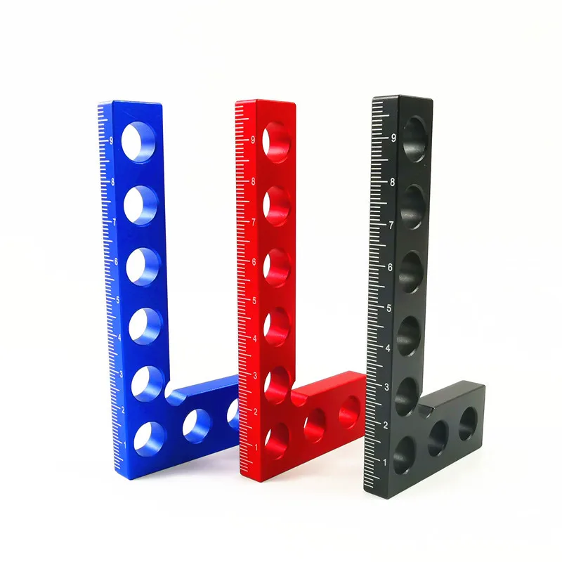 Aluminum Alloy Square Ruler Metric and Inch Height Gauge 90 Degrees L-Square Woodworking Measuring Implement Angle Line Ruler