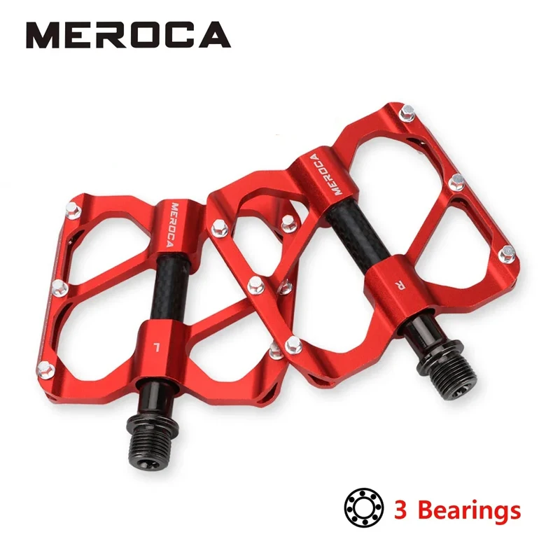 

MEROCA 3 Bearing Non-Slip Mtb Bicycle Pedal Sealed Three Bearing Aluminum Alloy Mountain Bike Pedal Cycling Accessories