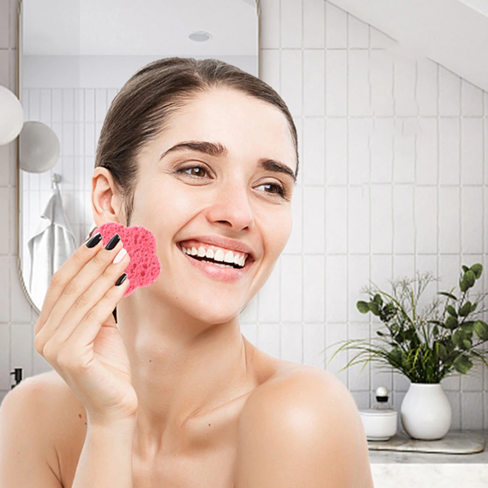 

50pcs Pink Compressed Facial Sponges for Cleansing Washing Face Makeup Removal Eco-friendly Biodegradable Melon Shape