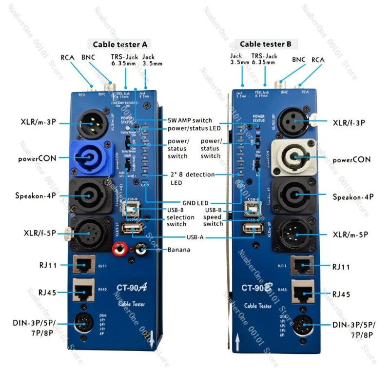 CT-90 16 in 1 Multifunction Audio Cable Tester Digital Display Fully Automatic Line Checker for Network Wire Telephone Line