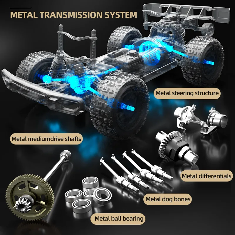 Véhicule tout-terrain RC 4WD, camion court, grand pied, Proportion complète, véhicule à grande vitesse 1:18, véhicule tout-terrain sans balais, dérive longue durée de vie