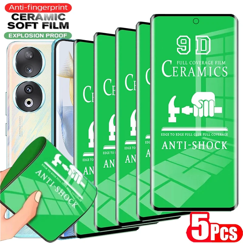 5PCS Ceramic Film For Honor 90 Lite 50 SE 70 Pro Plus Soft HD Screen Protector For Honor Magic 5 4 Pro Lite X9A X7A X8A X7 X8 X9