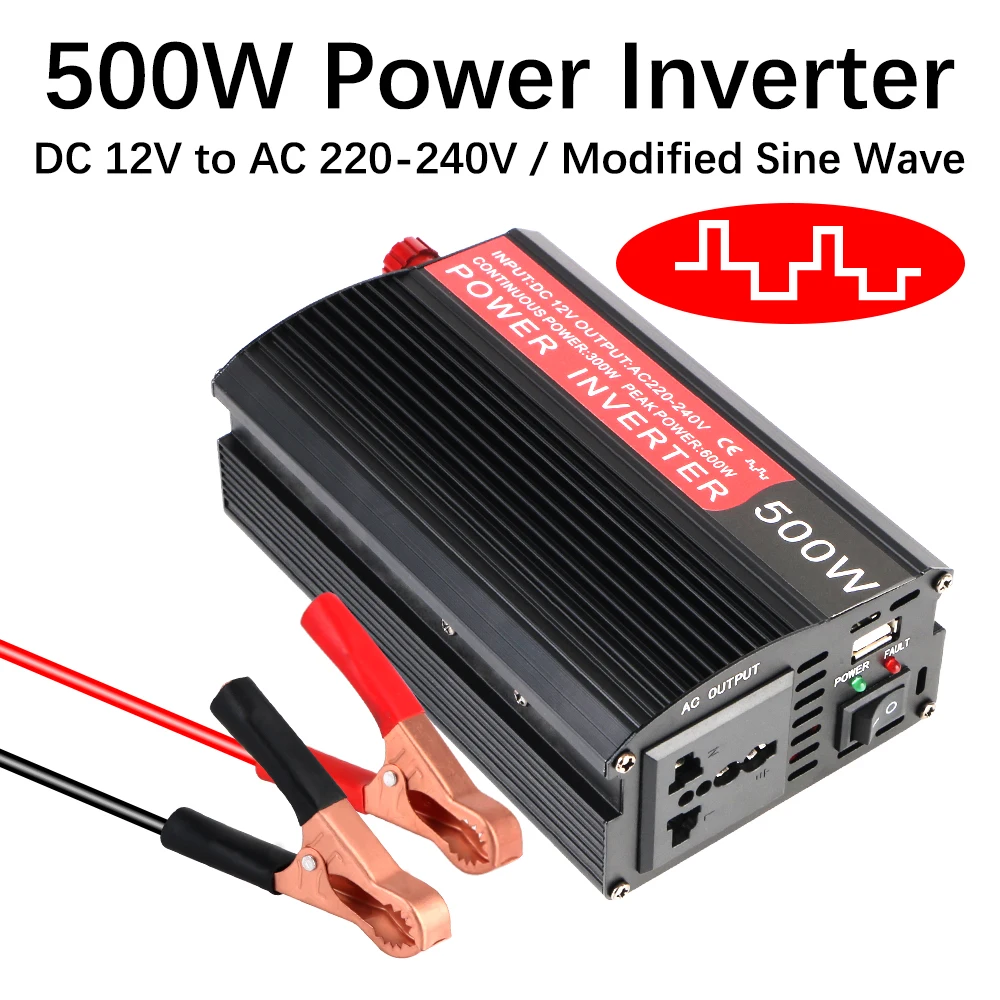 12v 220v Voltage Converter 500W Socket With USB Car Charger Power Adapter Universal Modified Sine Wave inverter Car Inverter