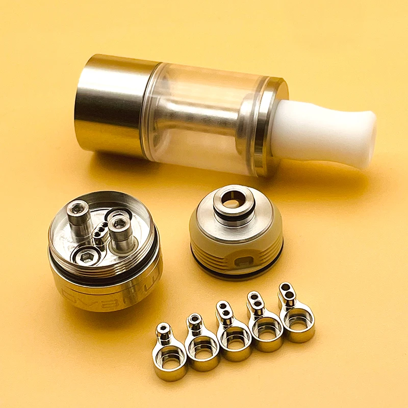 DSX Novo Dvarw 16 FL MTL RTA 316SS 2ml 16mm Atomizador reconstruível de bobina única com inserção AFC de 6 peças para 510 Vape Mod