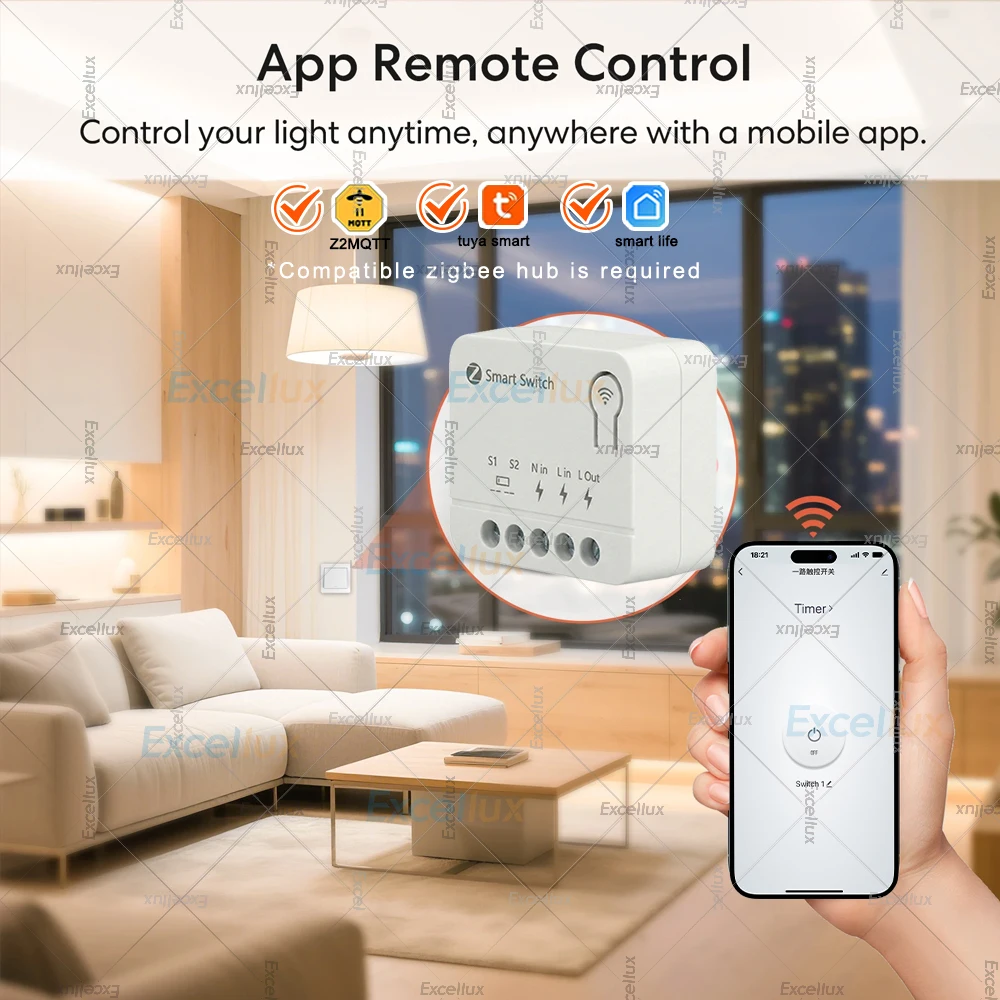 10A Mini Zigbee Smart Switch Module DIY Lighting Relay Breaker Intelligent Life App Control Work with Home Assistant Zigbee2MQTT