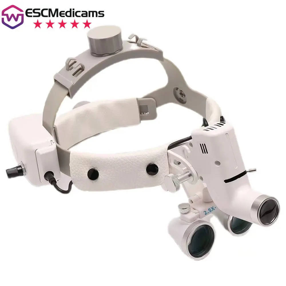 Dental Binocular Loupes LED 3.5X 280-380mm 5W Headlight Headband Loupe Ajustable Dentist Magnification Dentistry Tools 2023 New