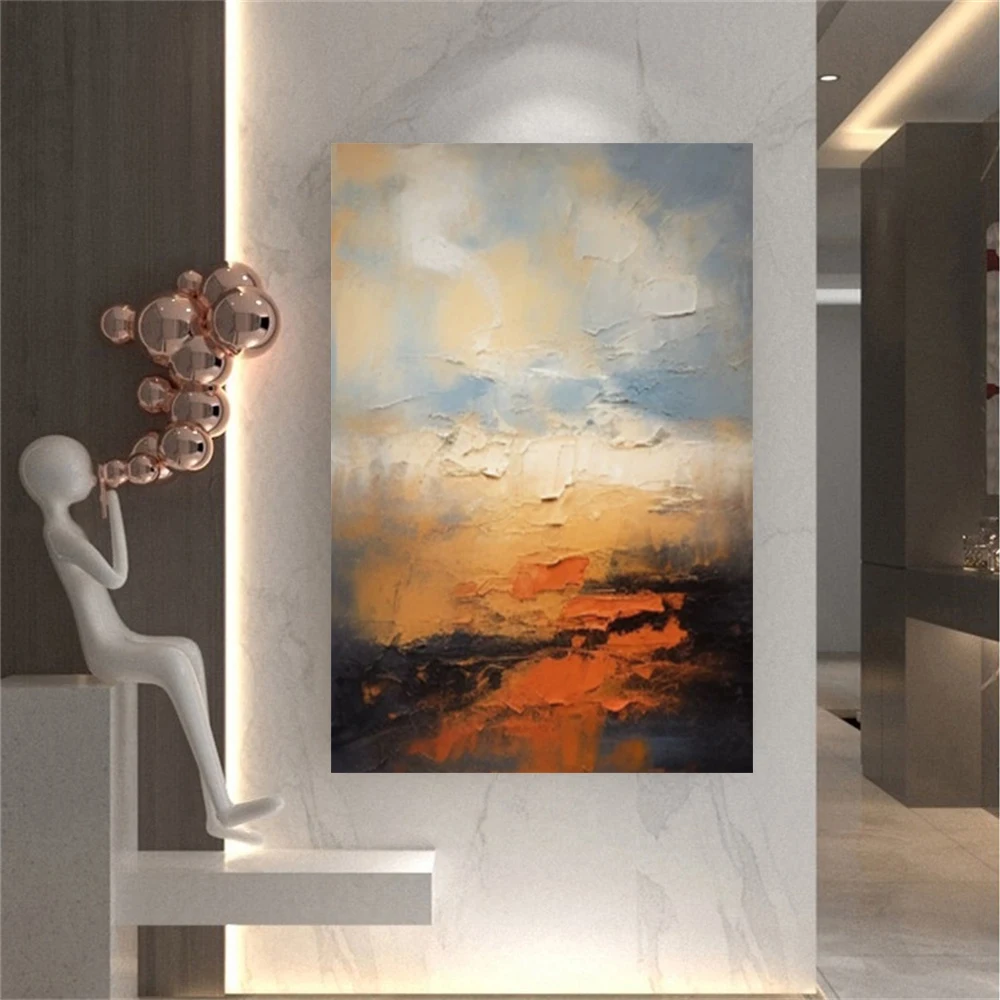 

Nordic Abstract Mural Handmade Colorful Creative Elephant Oil Painting On Canvas Poster Animal Wall Art Picture For Living Room