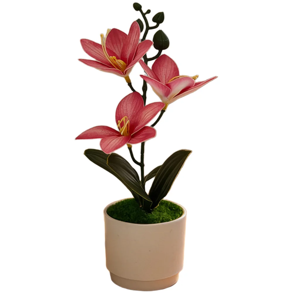 Interior-Grade Orchid Ornament with Silk Flower and Plastic Foliage Resilience for Long-Term Display Integrity