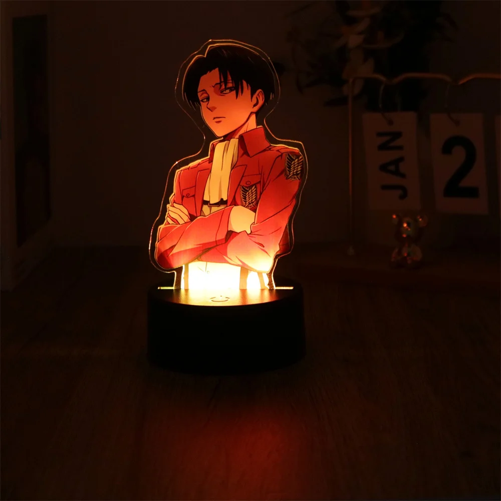 Anime Attack on Titan 3D Lamp LED Night Light 7 Colors Room Decor Home Wall Decorative Art For Bedroom Friends Gifts Moon Lamps