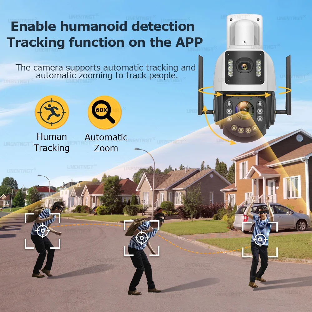 4K AOV 4G Solar Camera Home Outdoor 10MP 60X Optical ZOOM 31200 Mah Security 24/7 Video Recording Auto Tracking Surveillance Cam image 6
