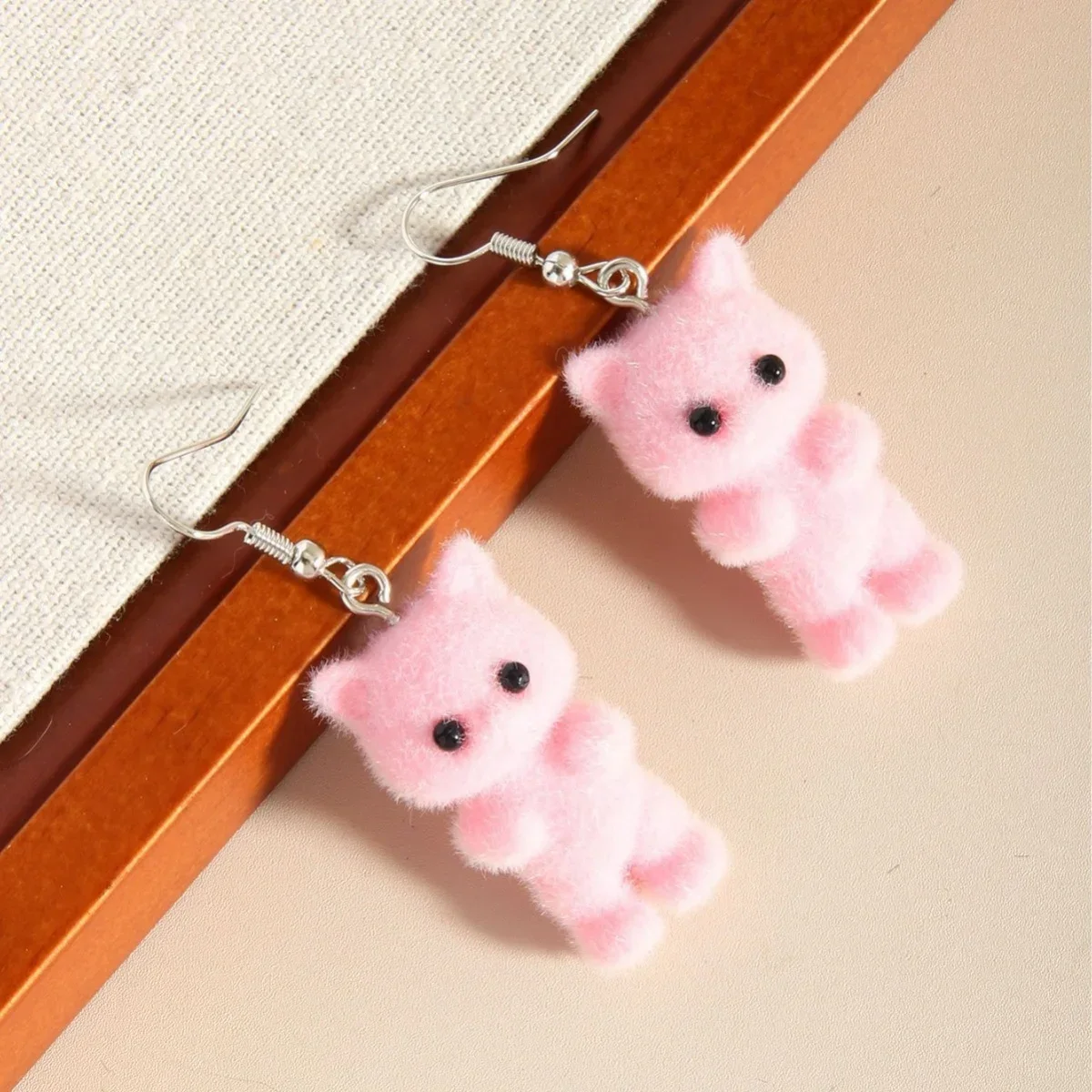 لطيف الراتنج توافدوا 3D القط الأقراط، الأقراط الحيوان الكرتون، هدية حفلة عطلة