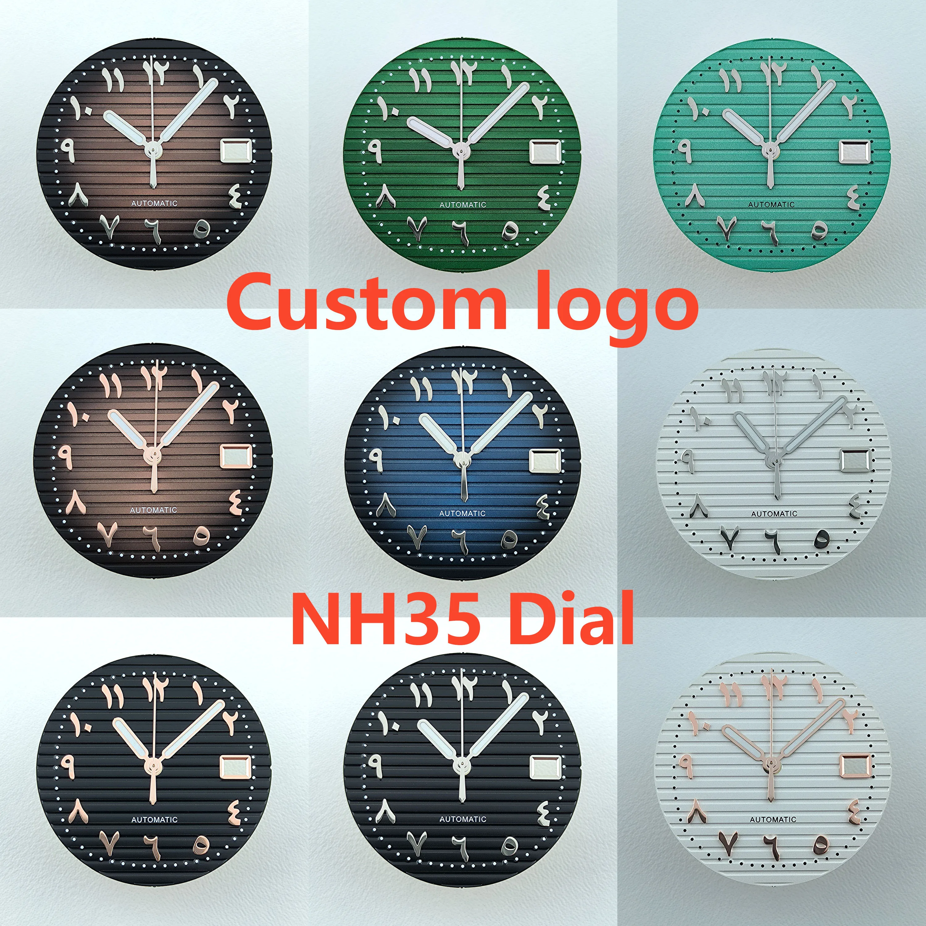 watch dial N H35 dial 30.4mm Custom Logo Arabic Numeral Dial No luminous fit N H35/N H36 movement watch accessories repair tools