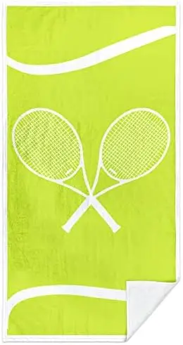Sports Tennis Premium Beach Towel Bath Gym Time Bathtowl Soft Lightweight Comfortable Print One Size Unisex