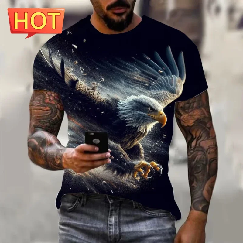 Fashion Animal Eagle Graphic T Shirt For Man Women 3D Printed Short-Sleeved Tees Fashion Plus Size Men's Tops Casual Clothing