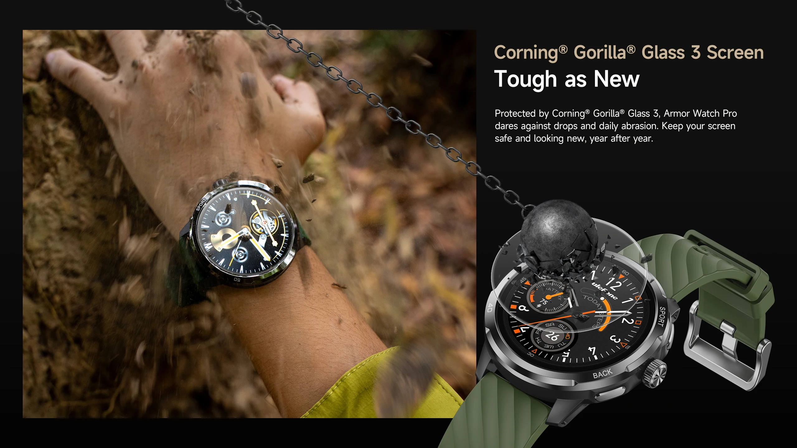 Ulefone Armor Watch Pro Smart Watch Android 410mAh Large Battery Smartwatch Man Woman GPS WIFI 1.5inch Larger Screen
