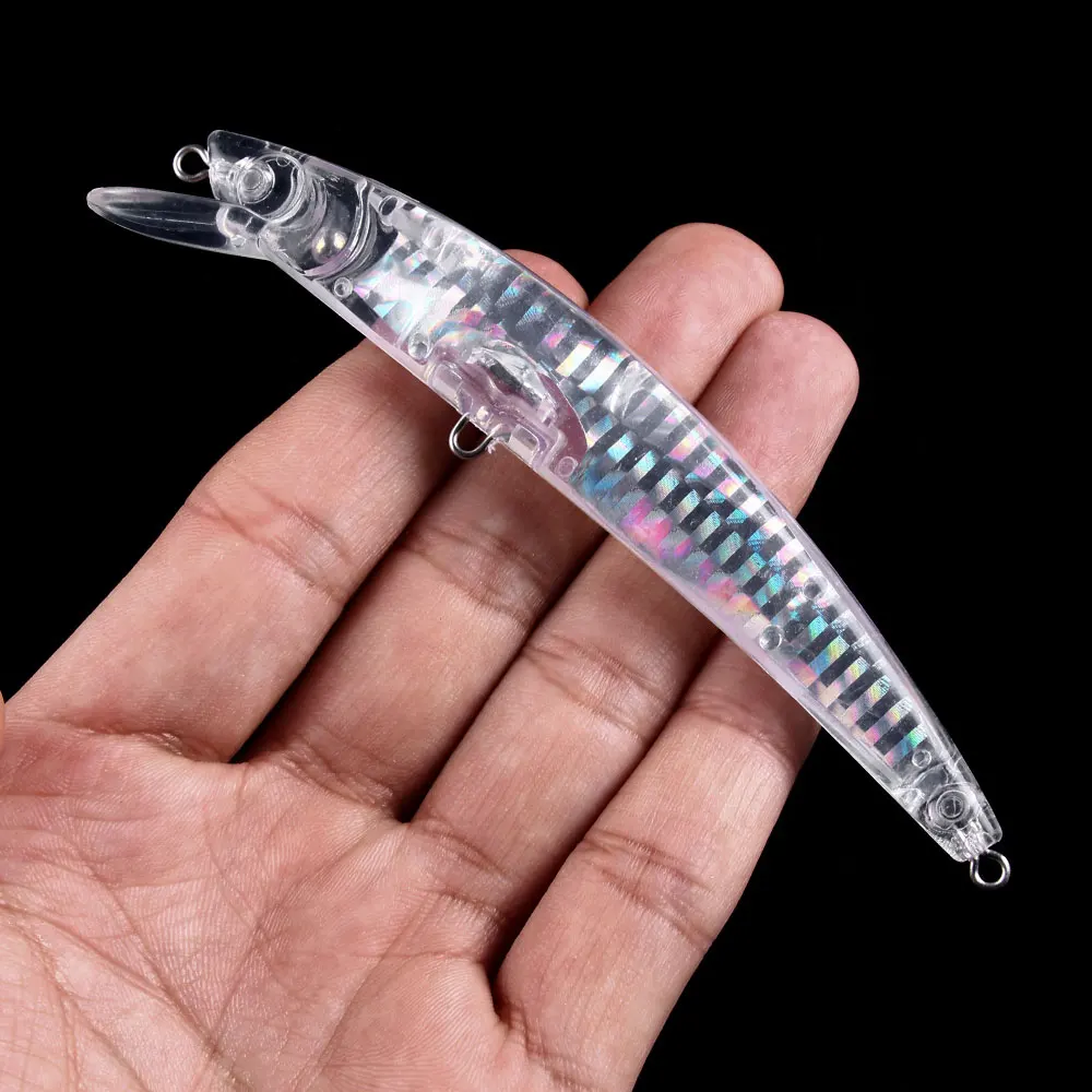 NEWUP 150Blank Lure Body 11.8g 12cm Unpainted Transparent Laser Minnow Wobblers Hard Baits