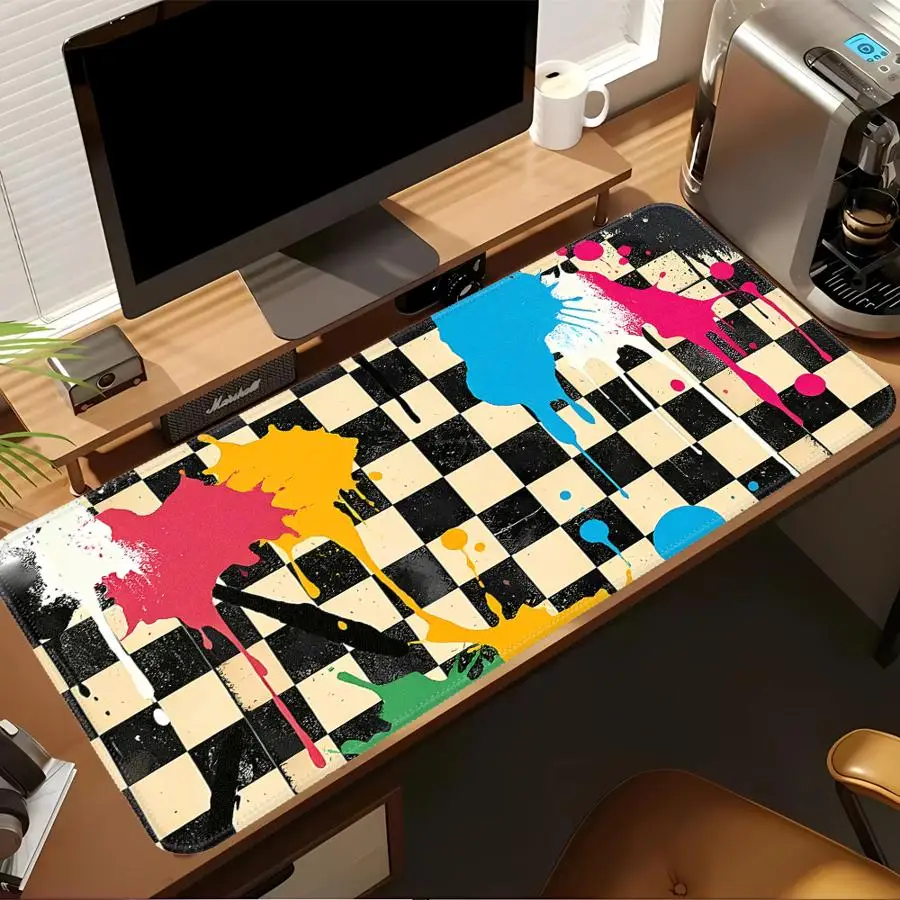Mouse Pad office Pad Game Console Pad Desk accessories Computer Laptop Pad Keyboard Mouse Pad rubber Checkered Graffiti