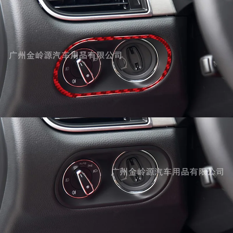 Suitable for 14-19 Porsche MACAN Car Interior Modification Carbon Fiber Headlight Keyhole Decorative Frame