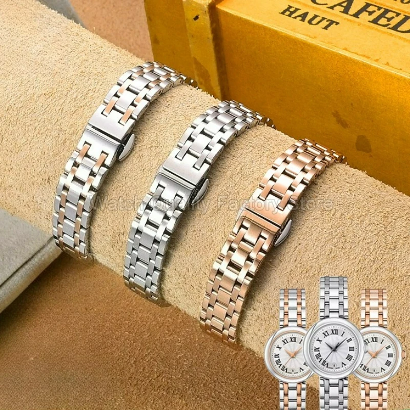 Correa de reloj de acero inoxidable para Tissot Bellissima Small Lady, interfaz especial, ligera, cómoda, resistente a la corrosión