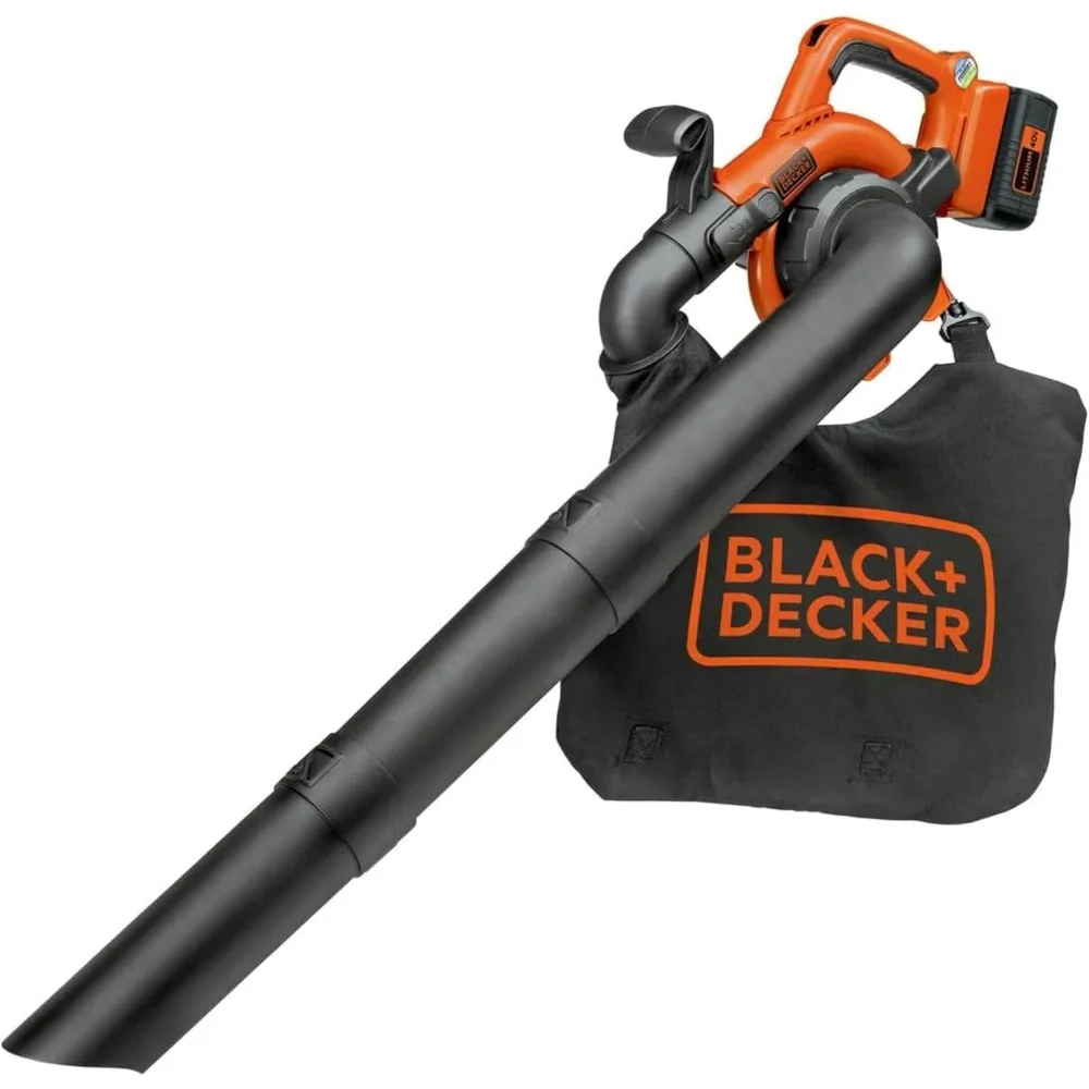 40V Cordless Leaf Blower Kit, 120 mph Air Speed, 6-Speed Dial, Built-In Scraper, With Collection Bag, Battery