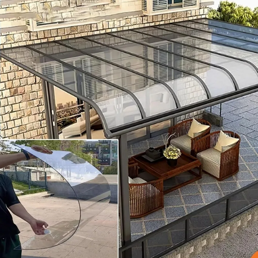 Roofing Sheet Outdoor Clear, Polycarbonate Greenhouse Panels, Replacement Shed Panel,Not Easily Deformed,1mm Thick