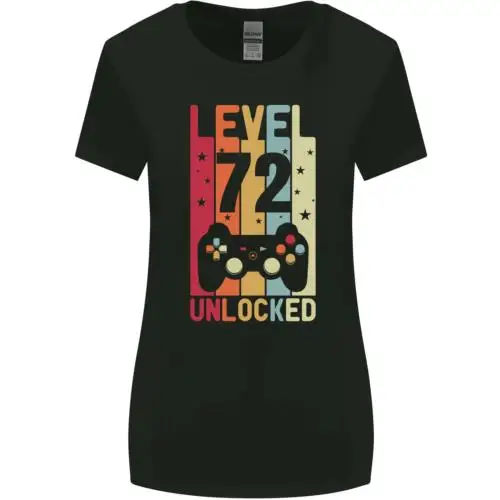 72nd Birthday 72 Year Old Level Up Gaming Womens Wider Cut T-Shirt