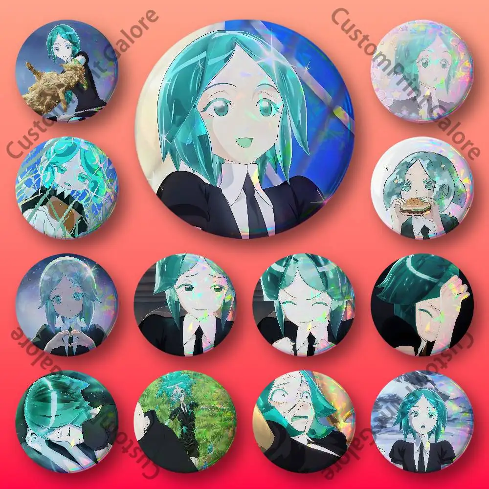 

P-PhosphophylliteS Round Custom Badges 75 58 44 32 25 mm Brooch Backpack Hat Enamel Pins Accessories Toys Gifts