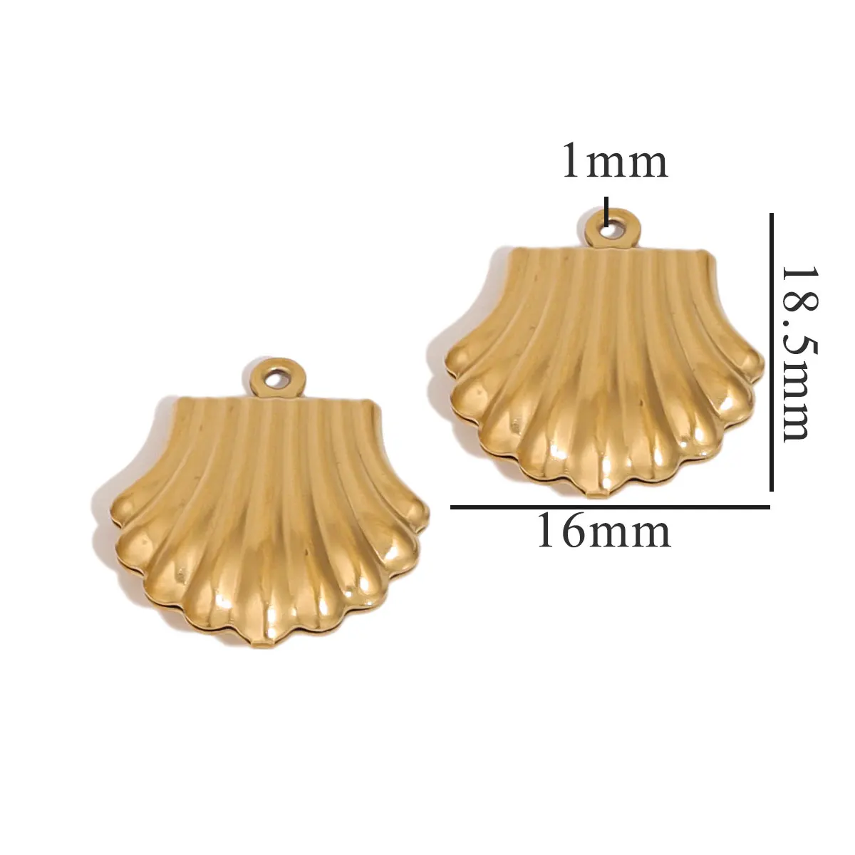 20pcs/lot Stainless Steel Sea Shell Charms For Bracelet Making Findings PVD Gold Plated Scallops Pendants Jewelry Accessories