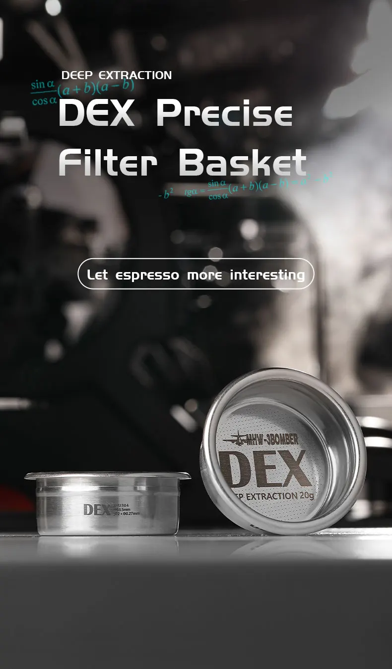 MHW-3BOMBER DEX Präzise 58,5mm Espresso-Kaffeefilterkörbe mit Espresso-Puck-Sieb Passend für 58mm Siebträger Barista-Zubehör – Detail 3