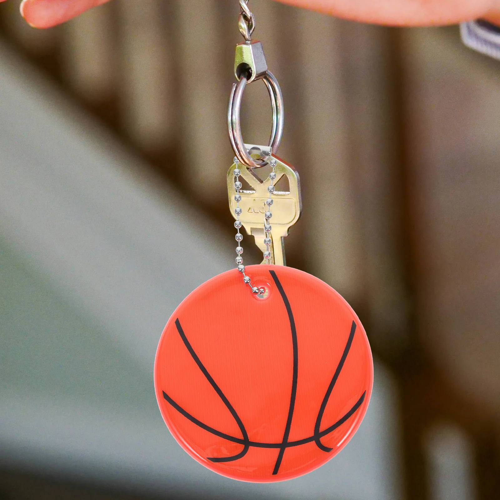 

11Pcs 6Cm Basketball Design Reflective Pendant Keychain High Visibility Bag Charm for Early Morning Evening Commute Sports