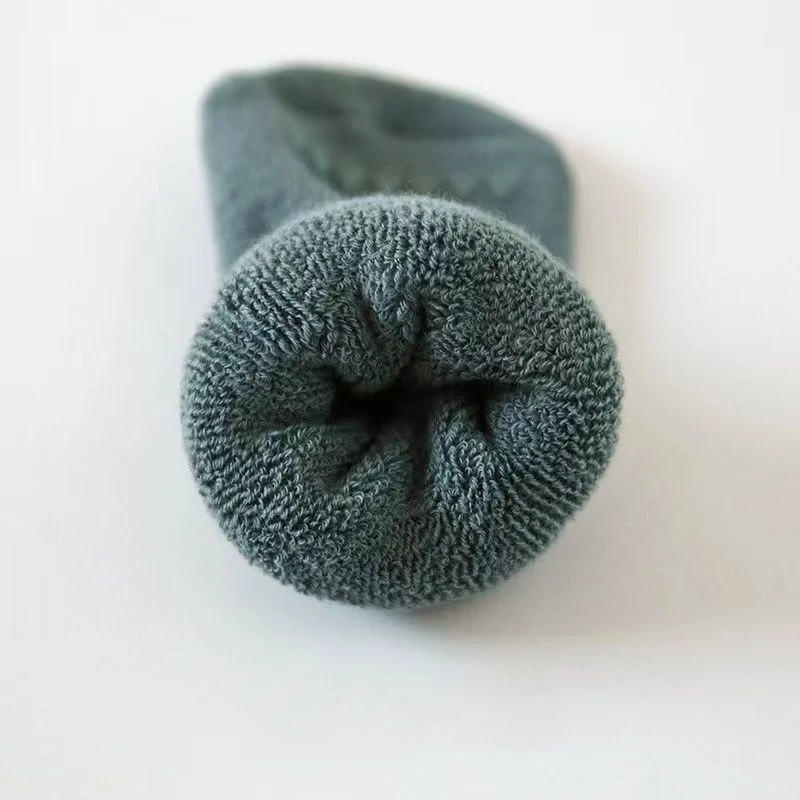 Thickened Kids Floor Socks Toddler Baby Boys Girls Pure Color Warm Non-Slip Socks Newborn Casual Cotton Socks 0-3 Y Winter New