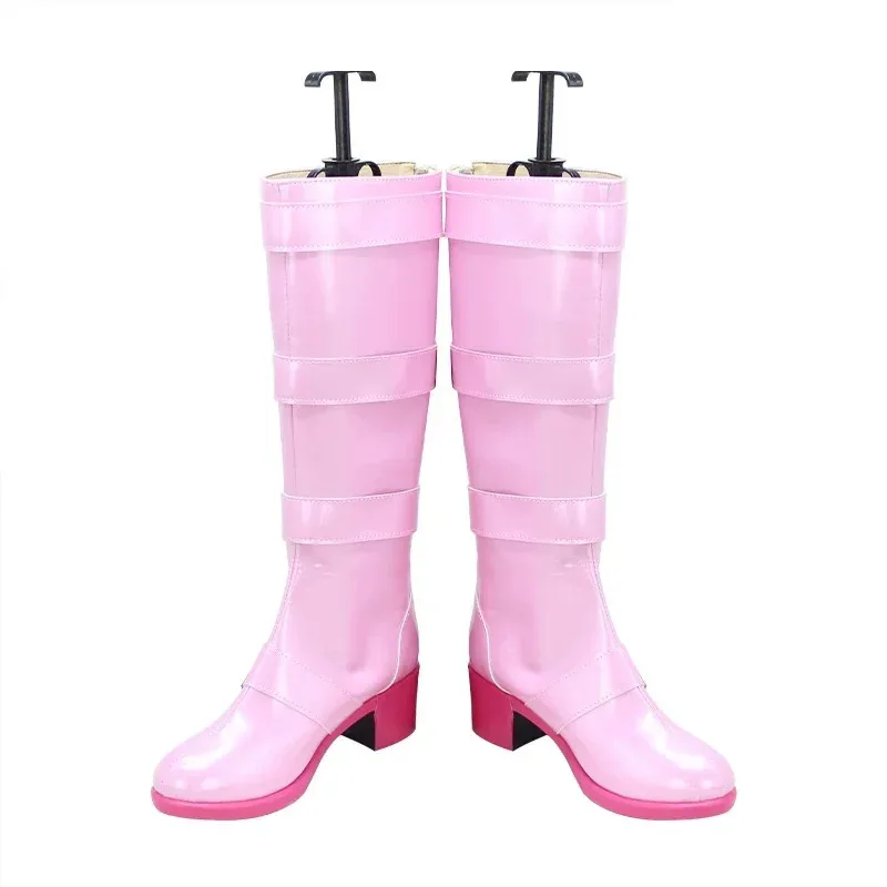 Zapatos de Cosplay The King Of Fighters KOF Shermie, Botas Largas rosas