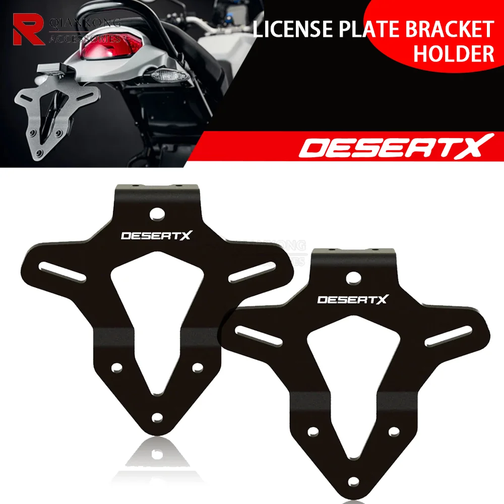 CNC Aluminium License Plate Bracket Holder DESERT X Motorcycle Accessories For Ducati DesertX / Rally 2022-2023-2024-2025-2026