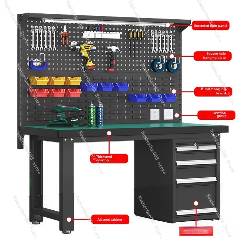 Workbench Multifunctional fitter table Workshop console Factory assembly line Anti-static maintenance table with light stand