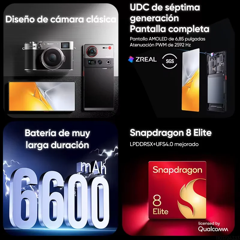 Nubia z70s ultra Photographer Edition 5G Smartphone Snapdragon 8 Elite Pantalla HD de 6,85 «1,5 K Lente de 35 mm 6600 mAh 80 W Carga rápida 4