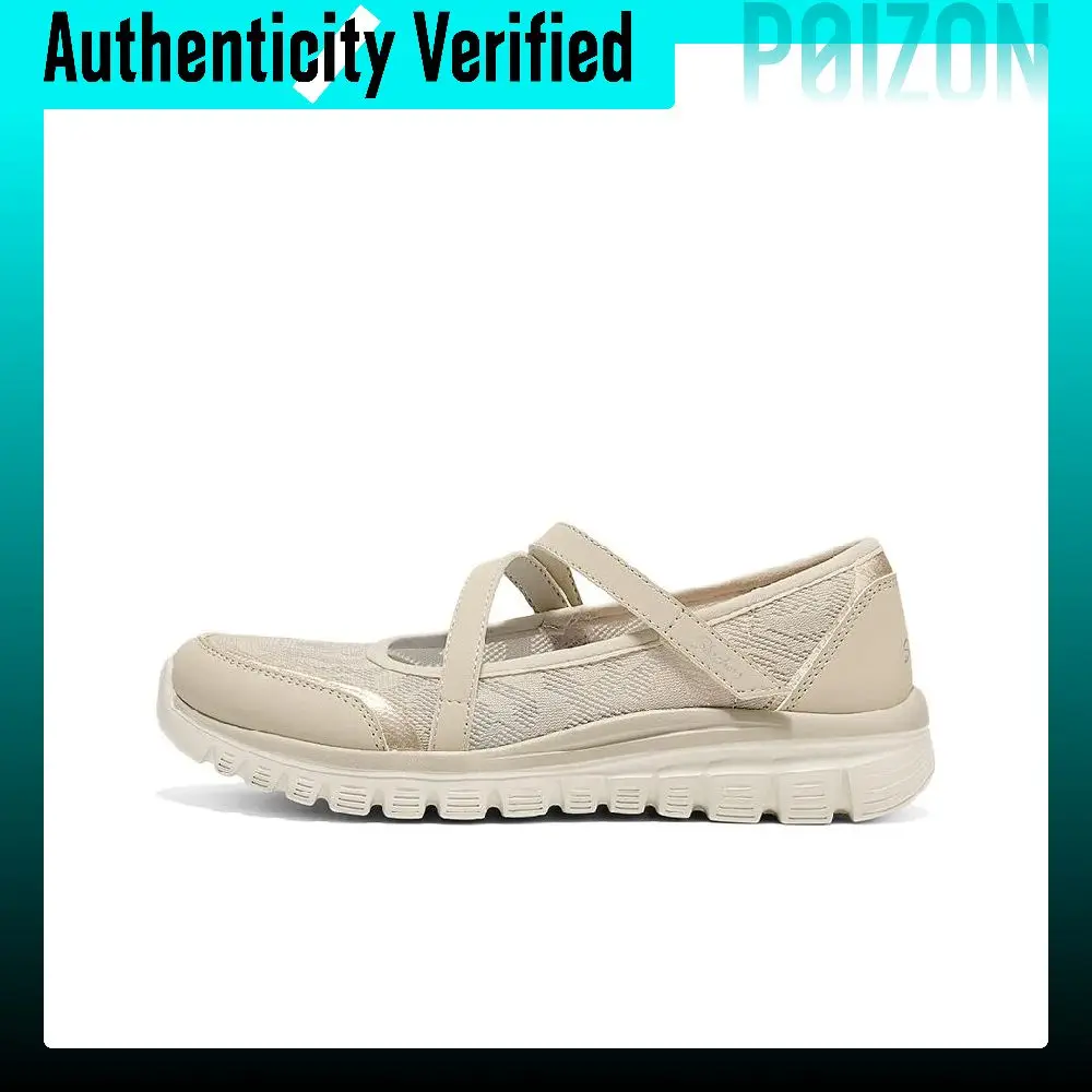 Skechers Modern Comfort Textile, Synthetic Leather Flat Mary Jane Shoes Women's 100967-NAT