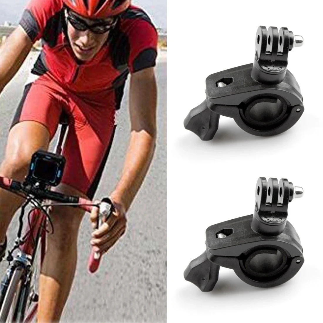 360 Degree Rotation Bicycle Motorcycle Handlebar Handle Bar Mount Holder For Gopro 12 11 10 9 8 7 6 5 4 DJI Osmo Action Camera