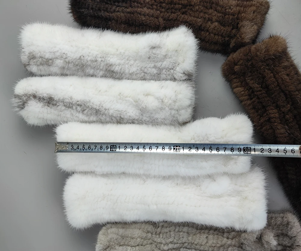 New Style Winter Mink Fur Gloves Women High Real Fur Gloves Women Fashion Genuine Glove Knitted Mink Fur Fingerless 30cm Long