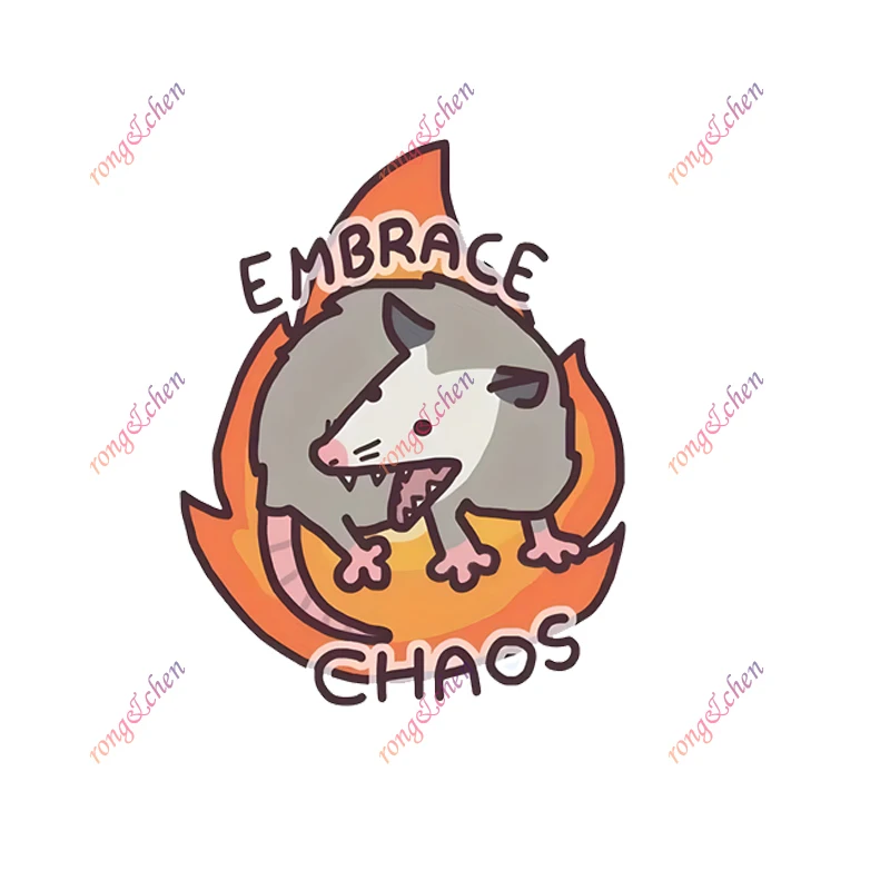 

Cartoon Car Sticker Possum Embrace Chaos for Car Motorcycle Racing Helmet Laptop Trunk Body Car Window Surfboard PVC Vinyl Decal