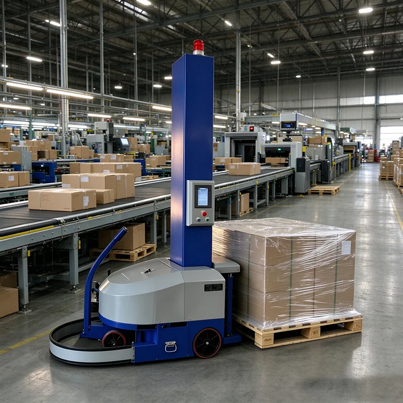 Portable Mobile Pallet Stretch Wrapper Self Propelled Pallet Wrapping Machine No Fixed Installation