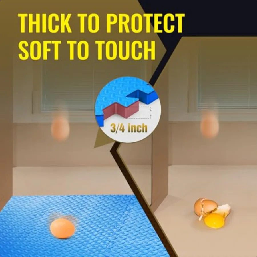 6Tile Puzzle Exercise Mat with EVA Foam Mat Interlocking Floor Tiles for Home Gym Mats Flooring for Garage Padding for Exercise