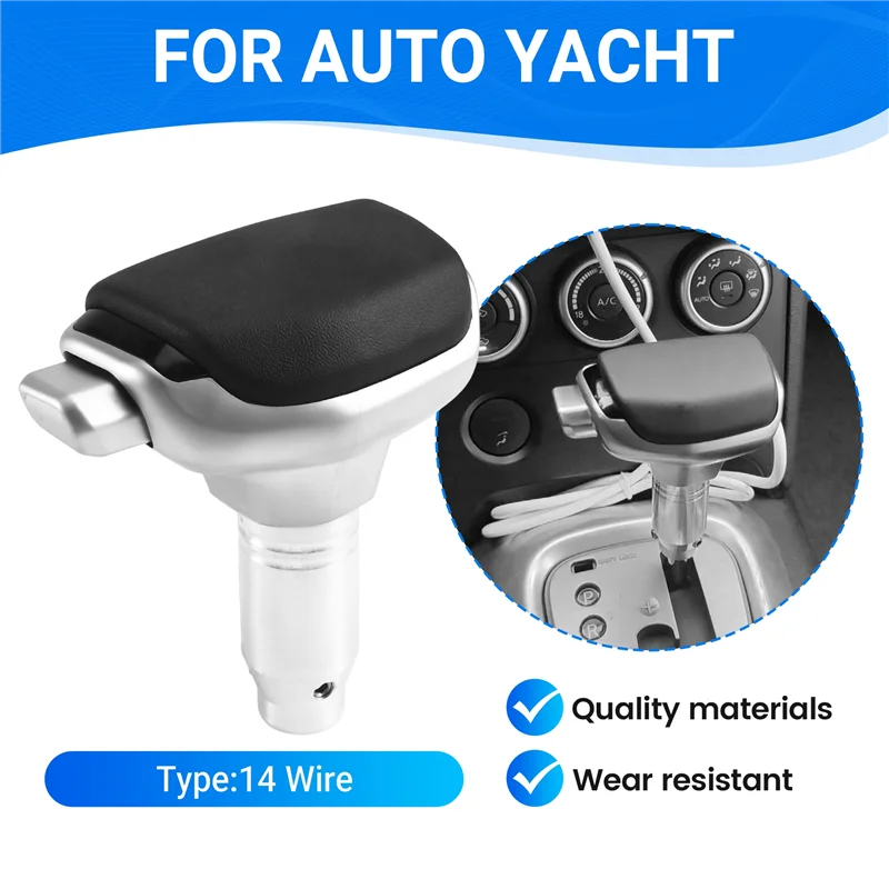 1 قطعة الجلد الأسود سيارة التحول رئيس التحول كرة اليد عبر الحدود والعتاد تعديل الملحقات لنيسان السيارات يخت-ABQA