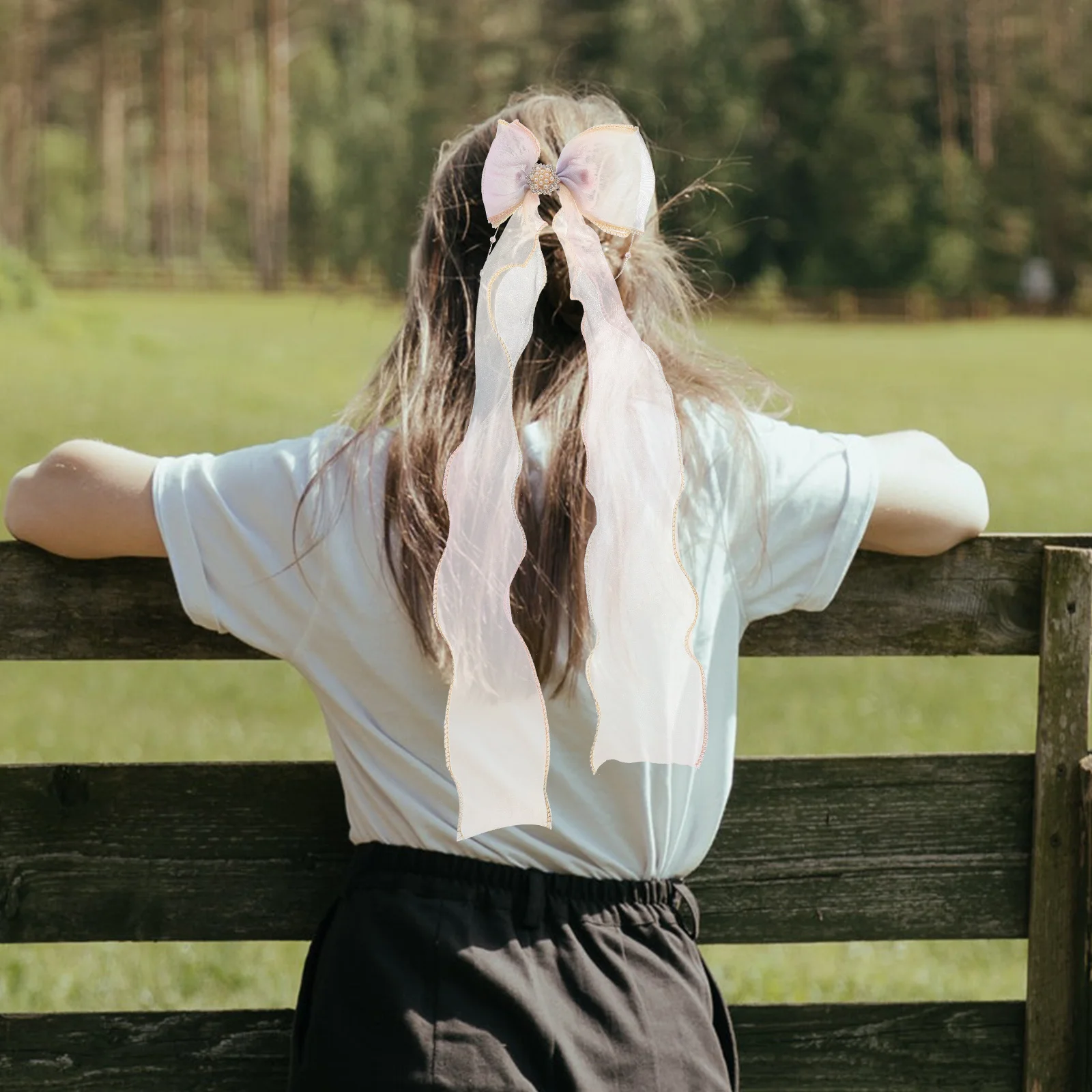 

2 шт., заколки для волос с бантом, длинные заколки для девочек и женщин, заколки для волос на свадьбу, день рождения, аксессуары, банты для девочек